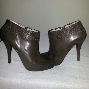 Brown leather ankle boots